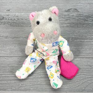 Vintage 1996 Little Snoozems 9" Hippo Pajamas Beanbag Plush by Nancy Cordaro
